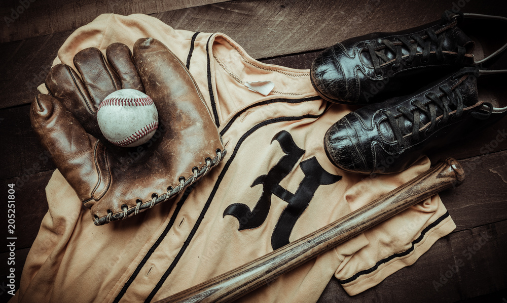 Vintage baseball gear